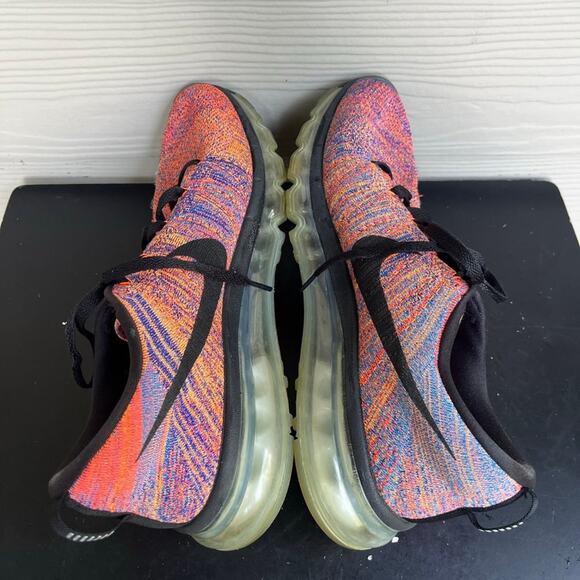 Nike men's Air Max Flyknit Blue Concord Crimson Sneakers Sz 11 Style 620469-404 - Picture 7 of 10